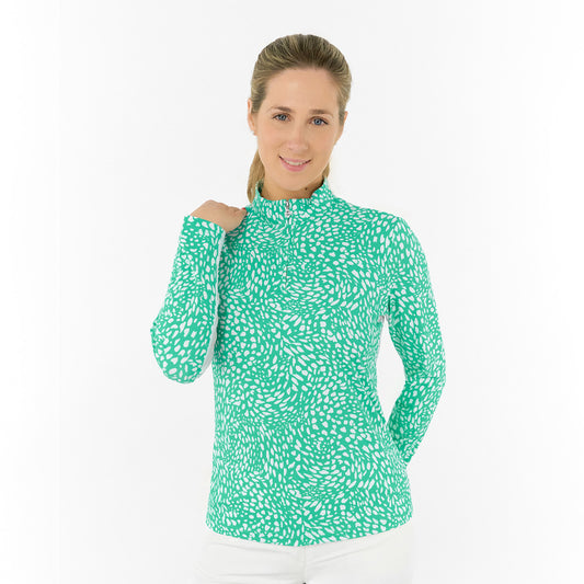 Pure Ladies Long Sleeve Golf Top with Mesh Panels