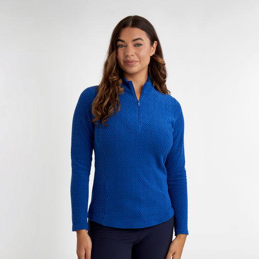 Green Lamb Ladies Textured Fleece 1/4 Zip Top