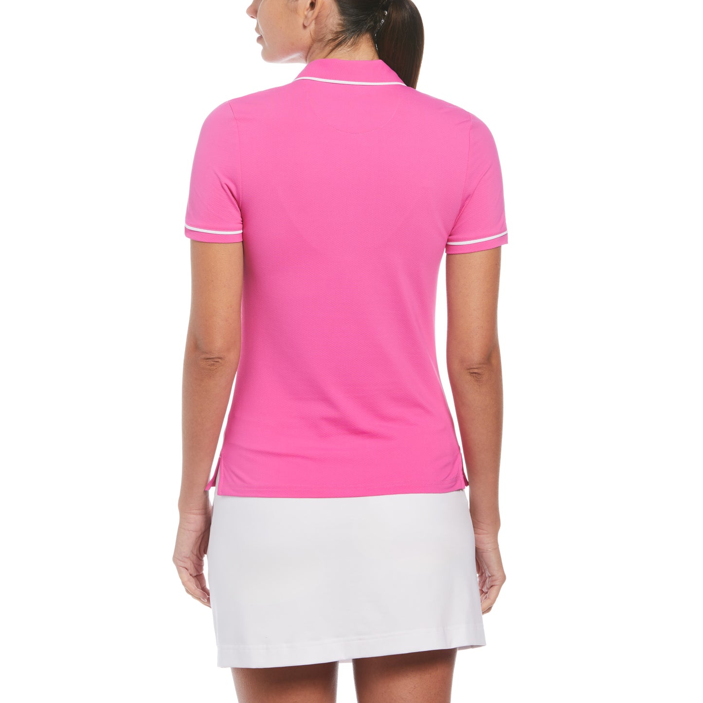 Original Penguin Ladies Cheeky Pink Short Sleeve Polo with Contrast Piping
