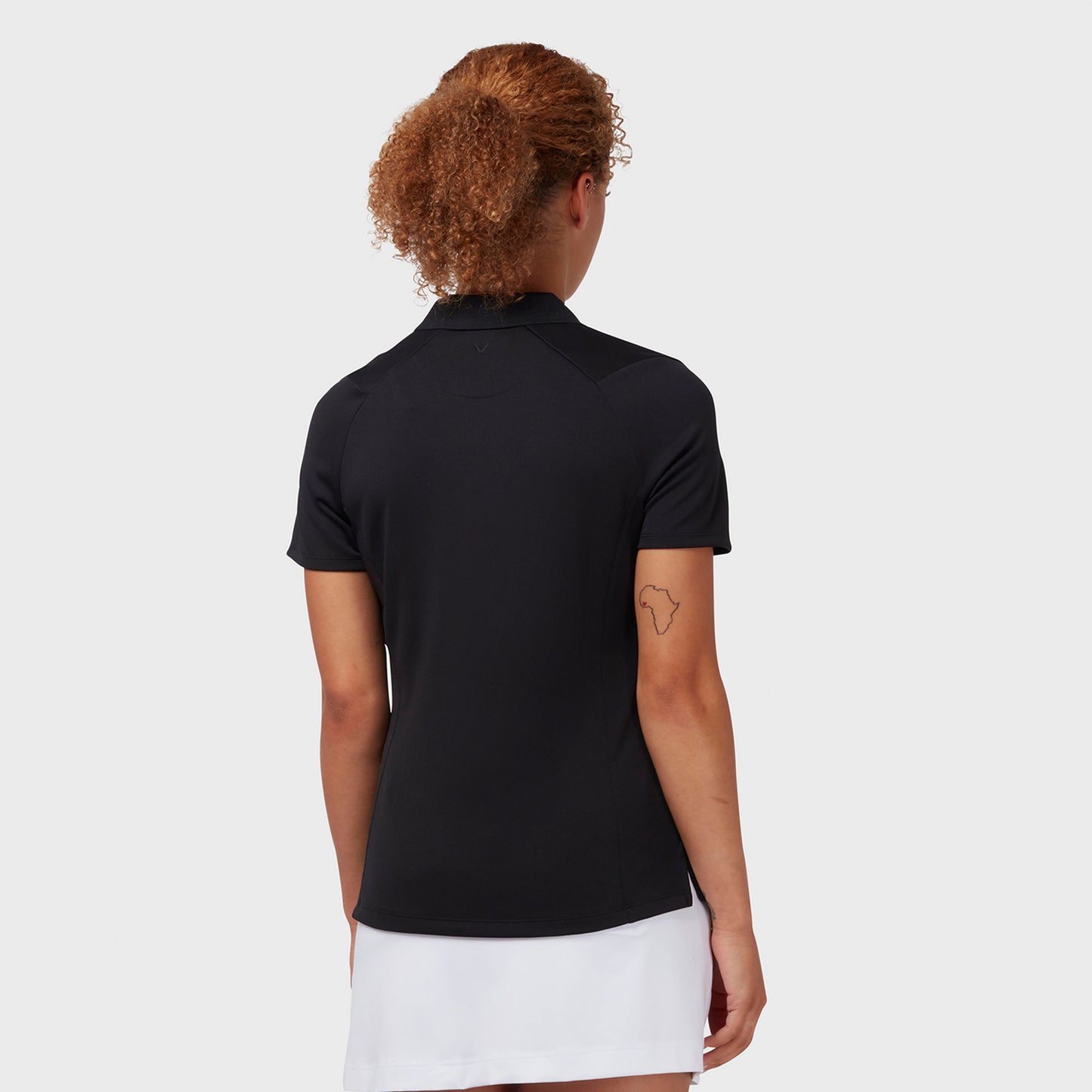 Callaway Ladies Short Sleeve Swing Tech Polo with Opti-Dri in Caviar Black