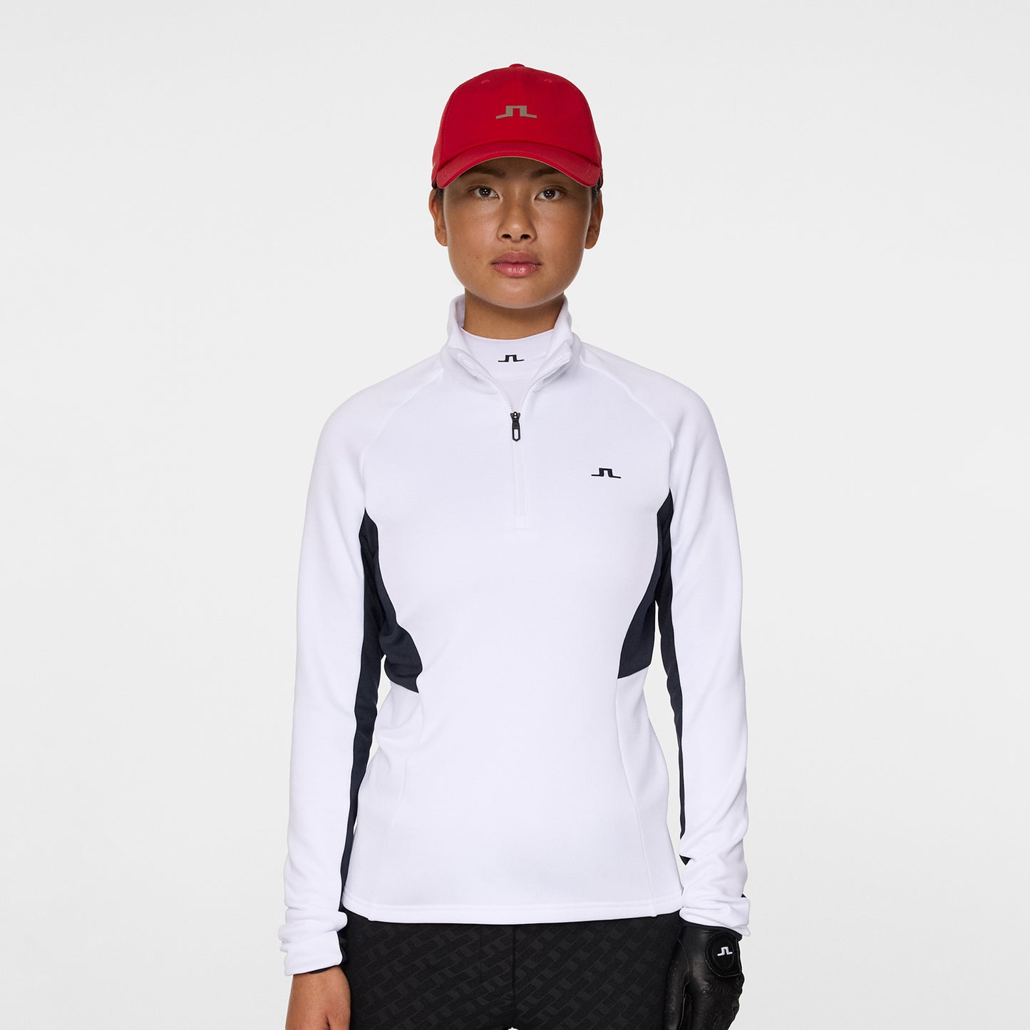 J.Lindeberg Ladies Zip-Neck Mid-Layer with Fleece Trimmed Collar