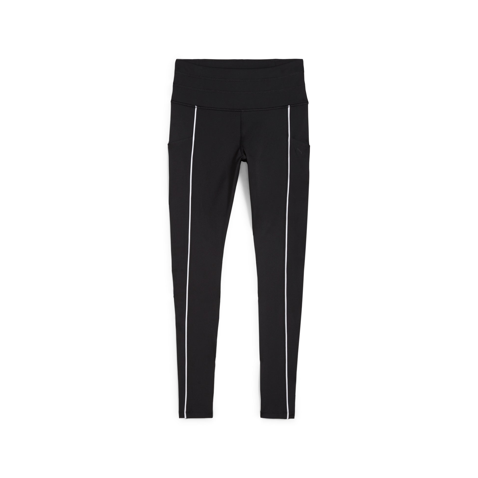 Puma Ladies You-V Leggings in Black with White Piping Detail