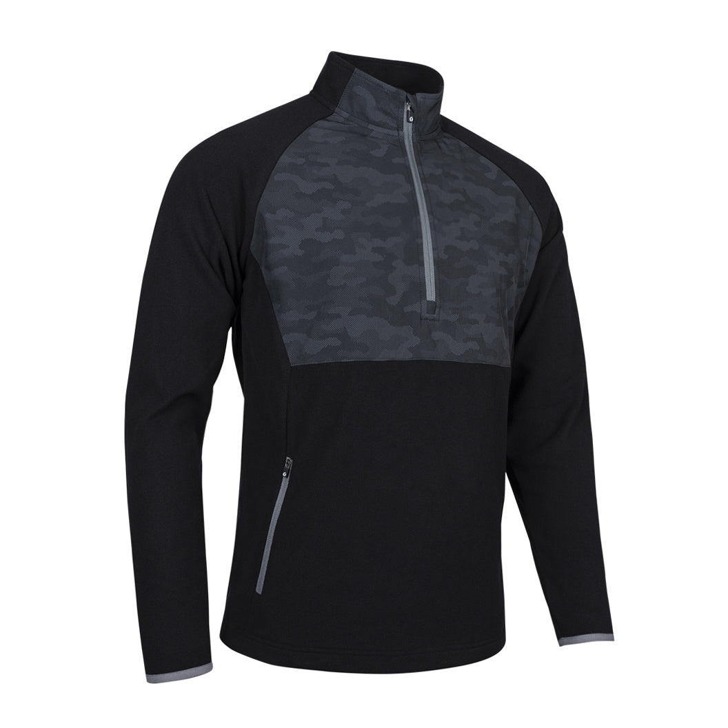 Sunderland Mens Black Hybrid Thermal Fleece with Camo Contrast Panel