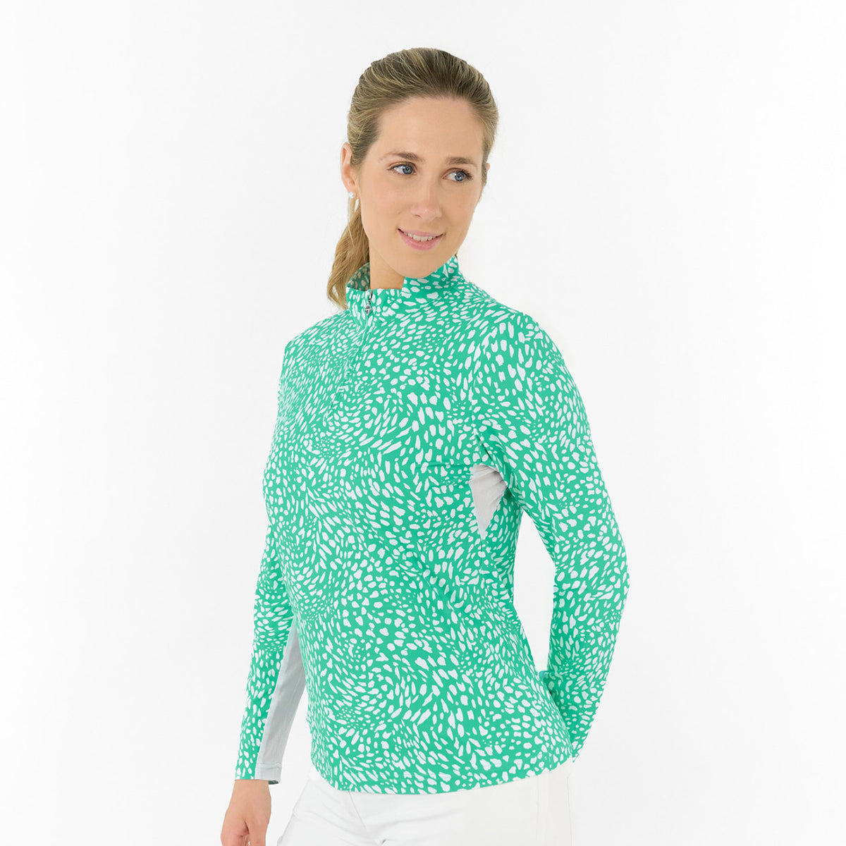 Pure Ladies Long Sleeve Golf Top with Mesh Panels