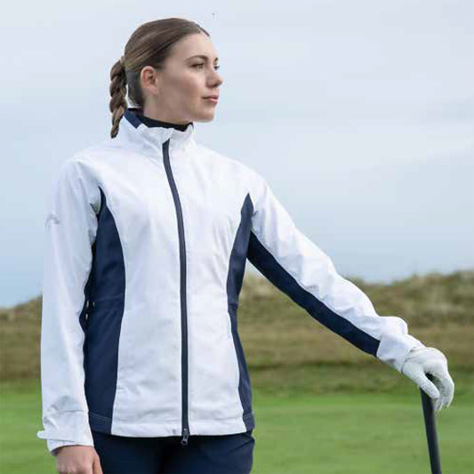 Callaway Ladies StormLite Waterproof Jacket with Navy Contour Panels and 1 year Warranty