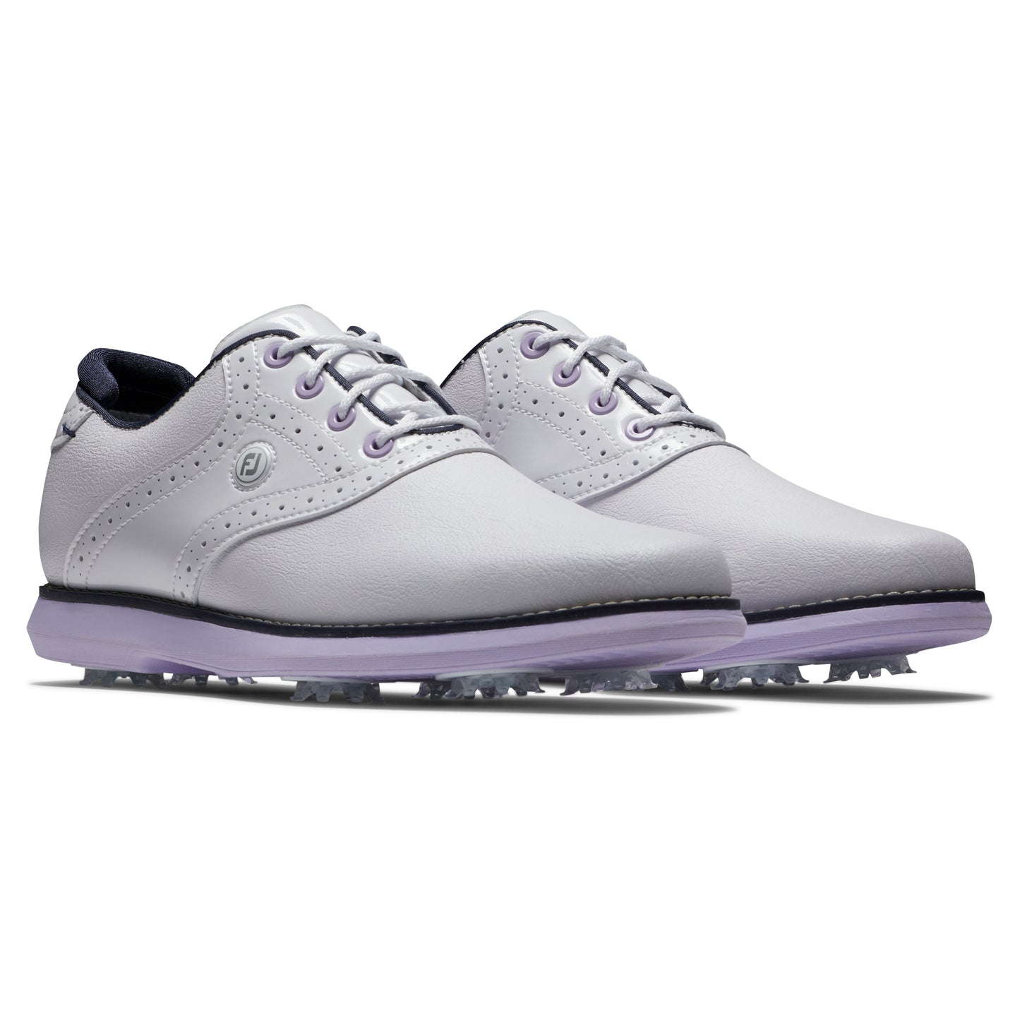 FootJoy Ladies Traditions Wide Fit Waterproof Golf Shoes with SoftSpikes