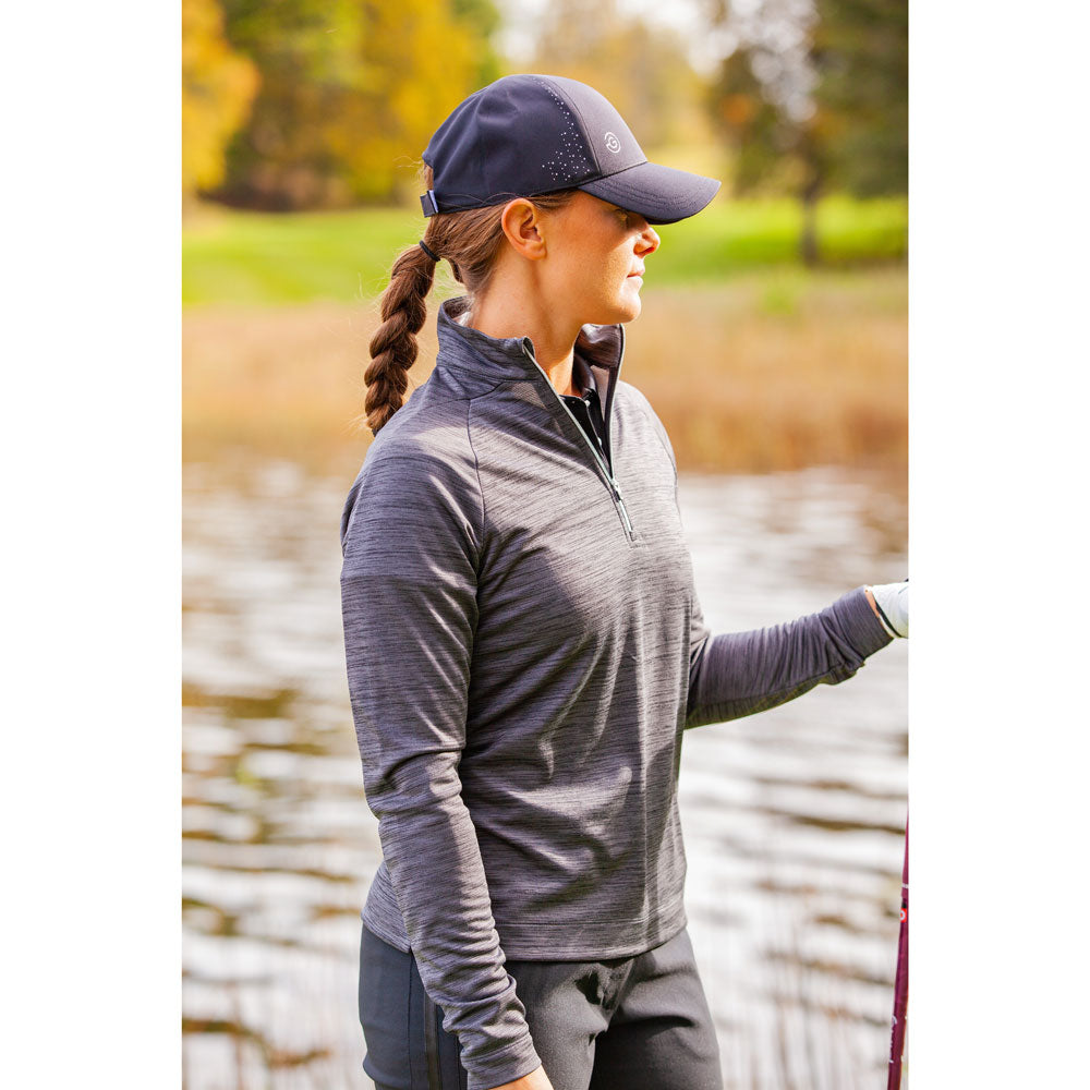 Galvin Green Ladies INSULA Zip Neck Mid-layer Top in Black