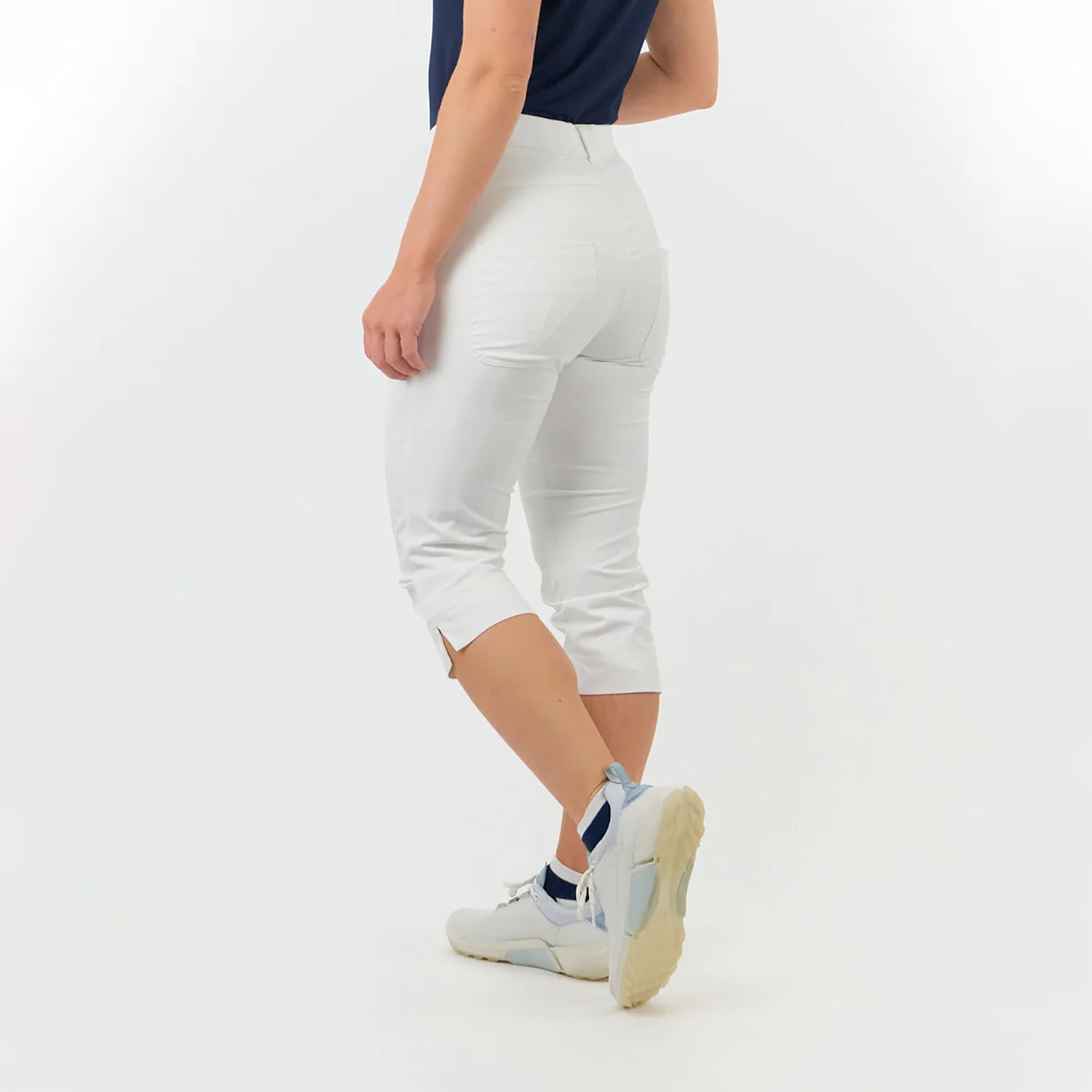 Pure Golf Ladies Stretch Capri in White