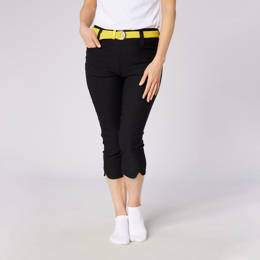 Swing Out Sister Women's Pull-On Stretch Black Golf Capris