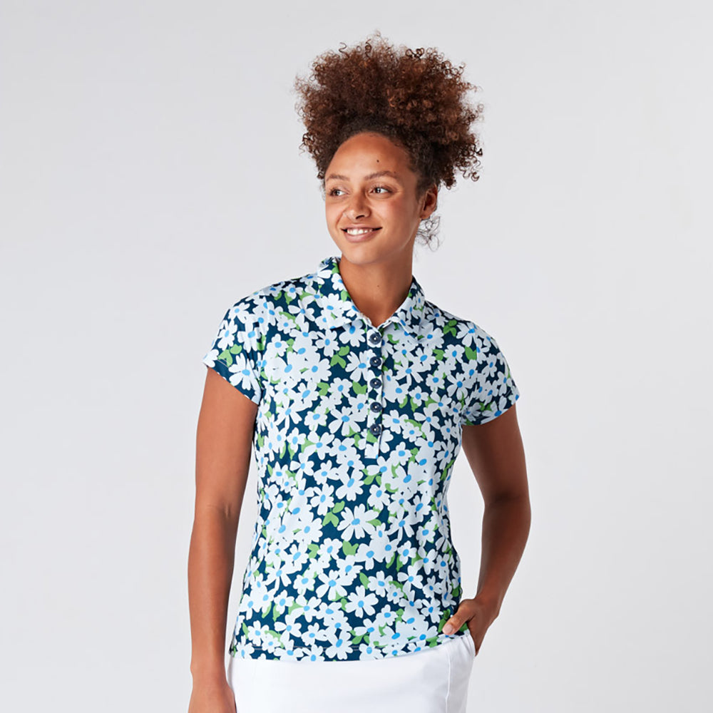 Swing Out Sister Cap Sleeve Daisy Chain Print Golf Polo – GolfGarb