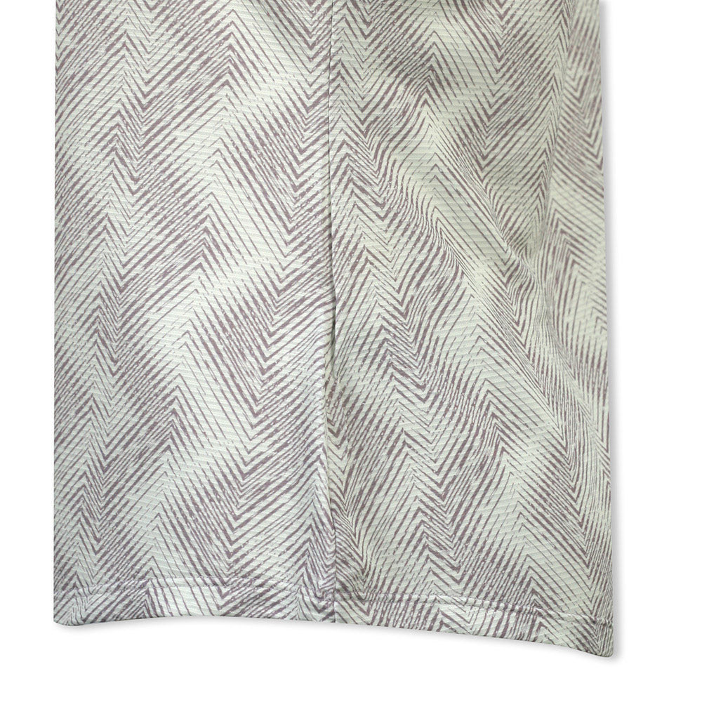 adidas Ladies Sleeveless Golf Polo with Abstract Zig-Zag Print in Crystal Jade