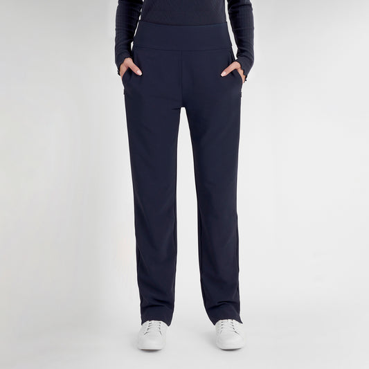 Green Lamb Pull-On Trousers in Navy with Relaxed Fit