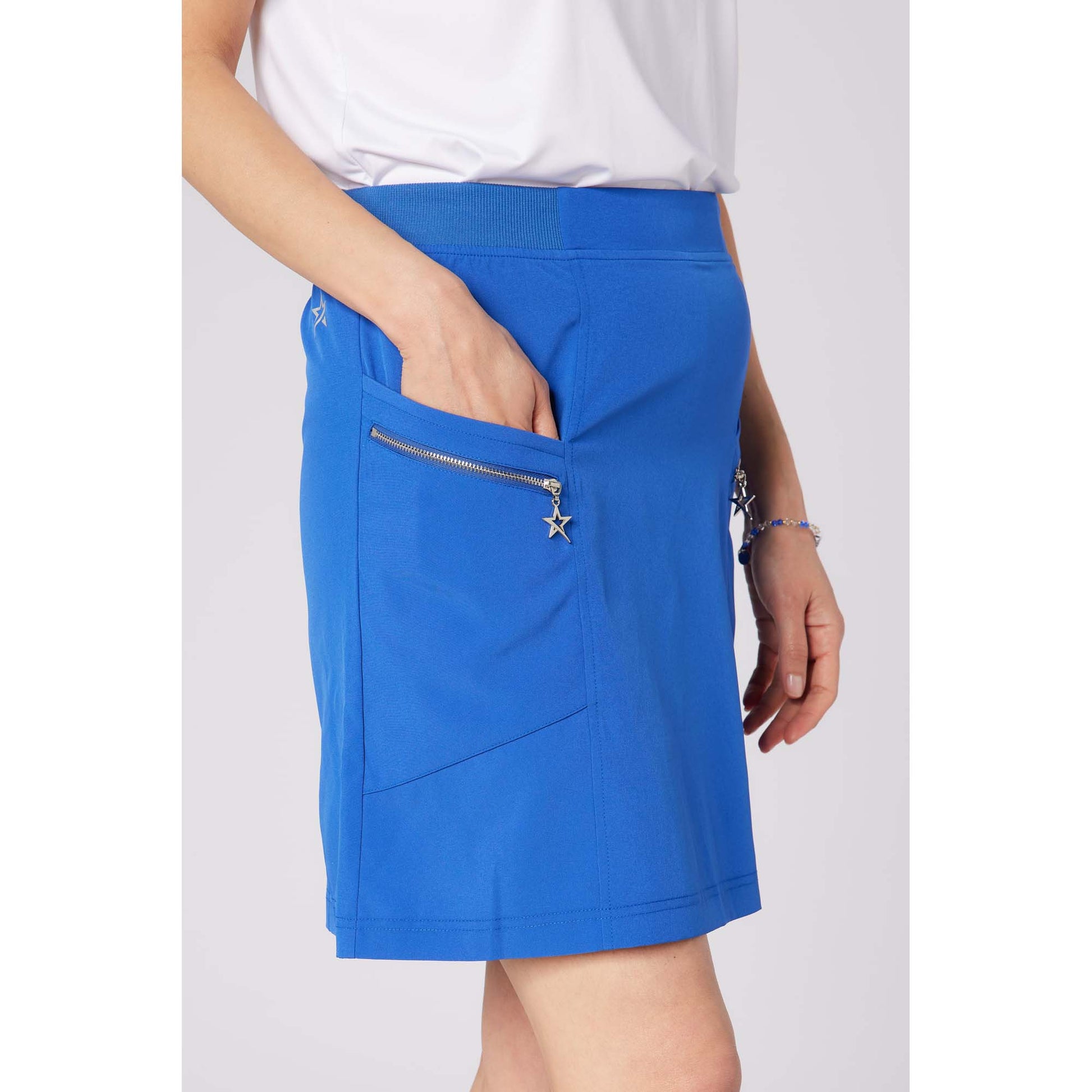 Swing Out Sister Ladies Lightweight Pull-On Skort with Neat Pocket Detail & Comfort Waistband for A Smooth Silhouette