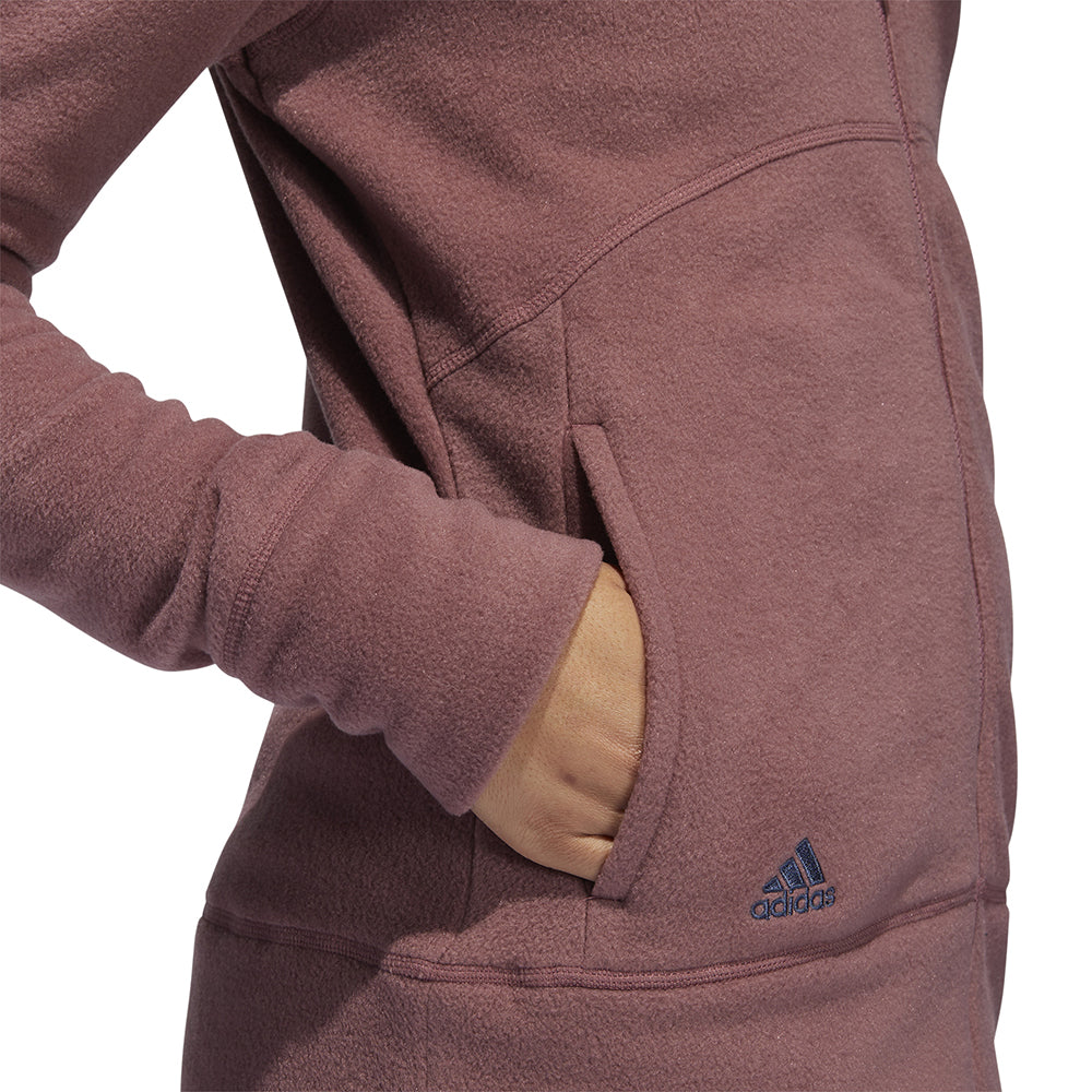 adidas Ladies Fleece Golf Jacket in Quiet Crimson