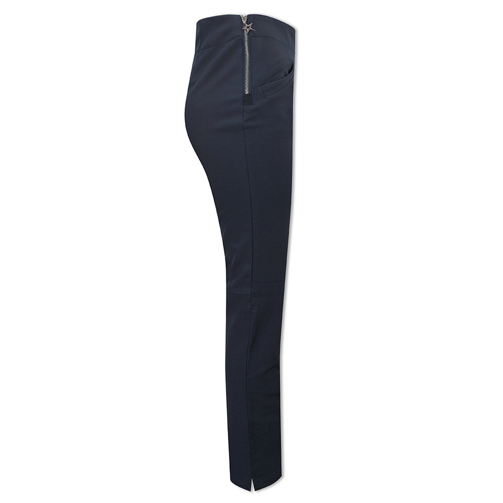 Swing Out Sister Ladies High Waist Stretch Trousers with Water Repellent Finish in Navy