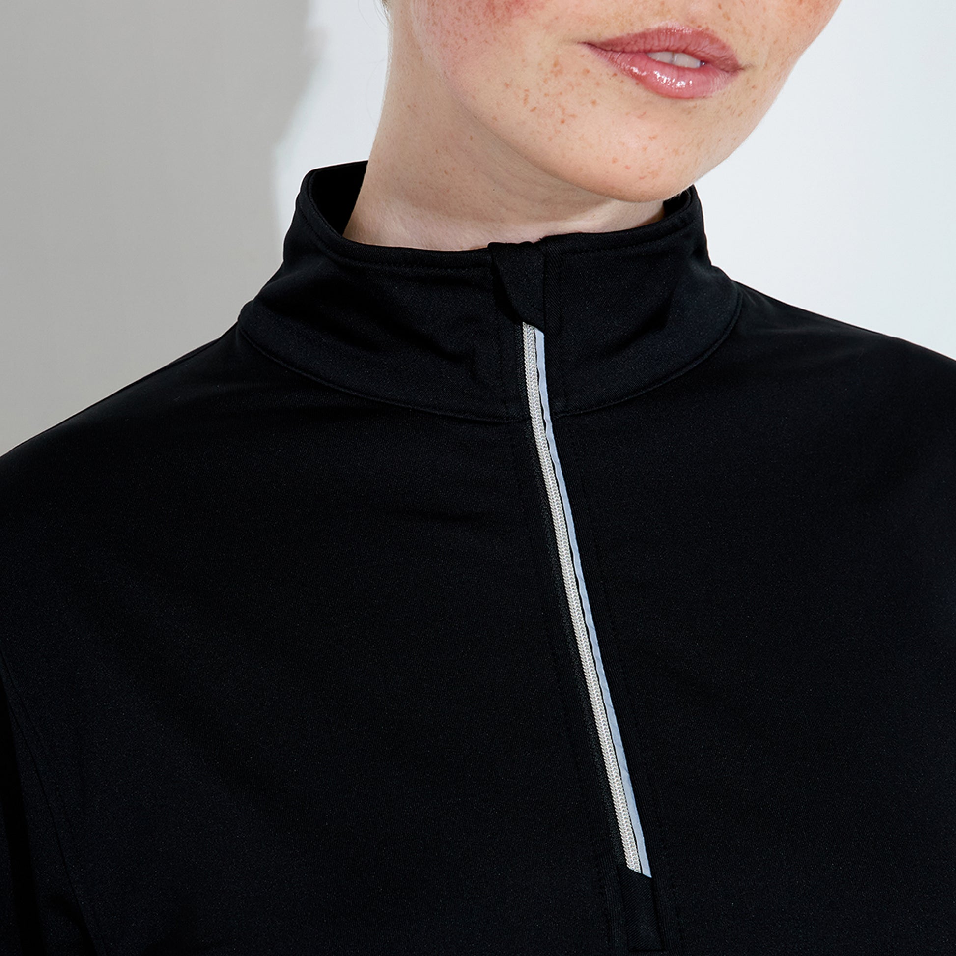 Abacus Ladies Black Zip-Neck Fleece