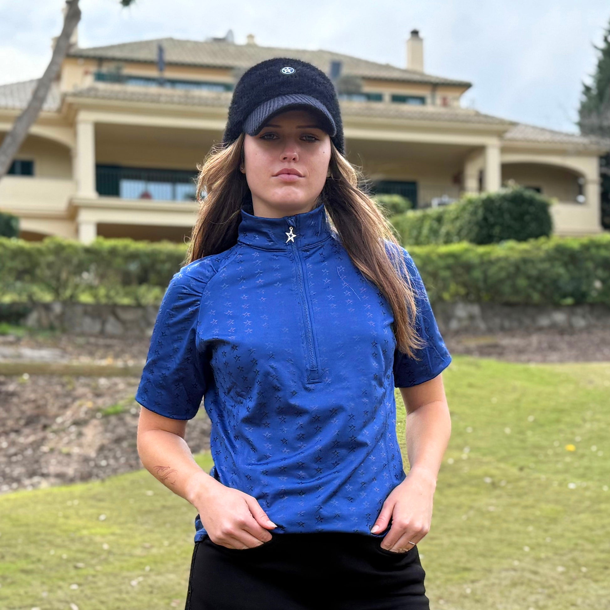 Swing Out Sister Ladies Brushed Backed Half Sleeve Top with 1/4 Zip