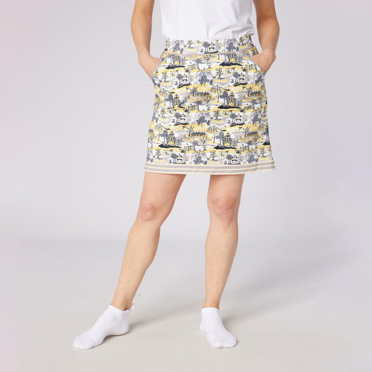 Swing Out Sister Ladies Pull-On Skort with Head Turning Print - An Ideal Choice For Active Days
