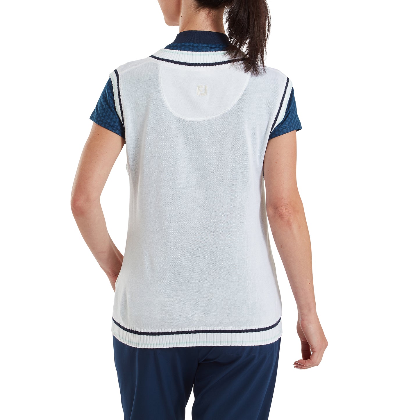 FootJoy Ladies Soft Wool Blend Sleeveless Sweater with Polished Preppy Edge