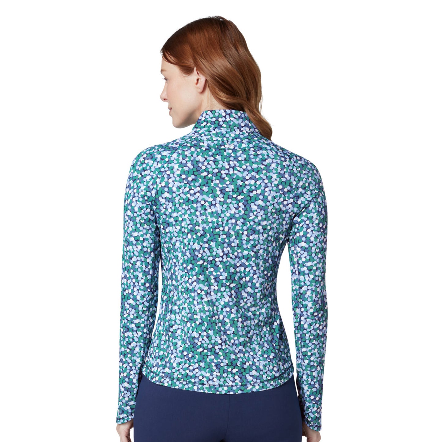 Callaway Ladies Hexagon Geo Print Golf Top in Navy