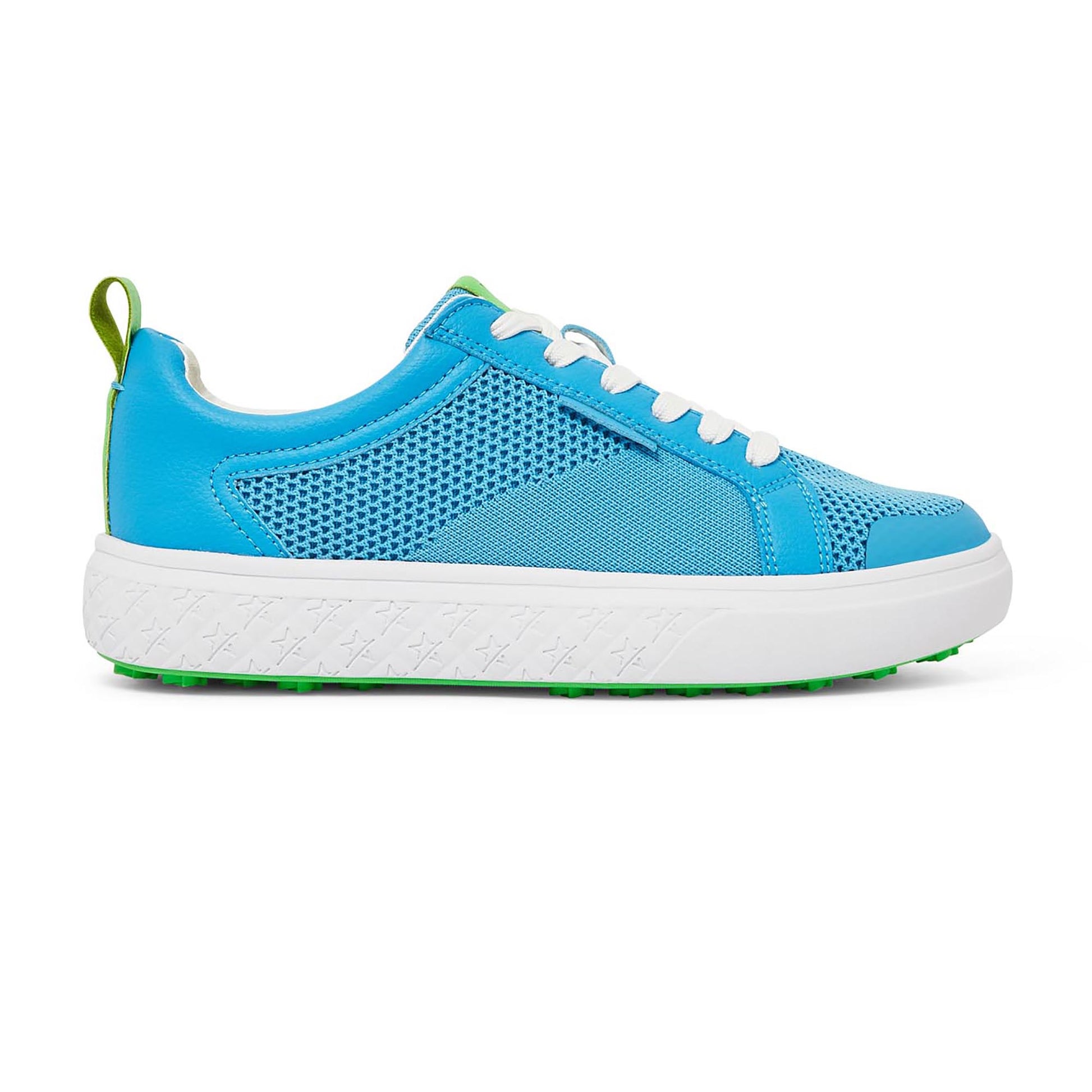 Swing Out Sister Ladies Mesh & Faux Leather Golf Shoes in a Standout Blue Shade
