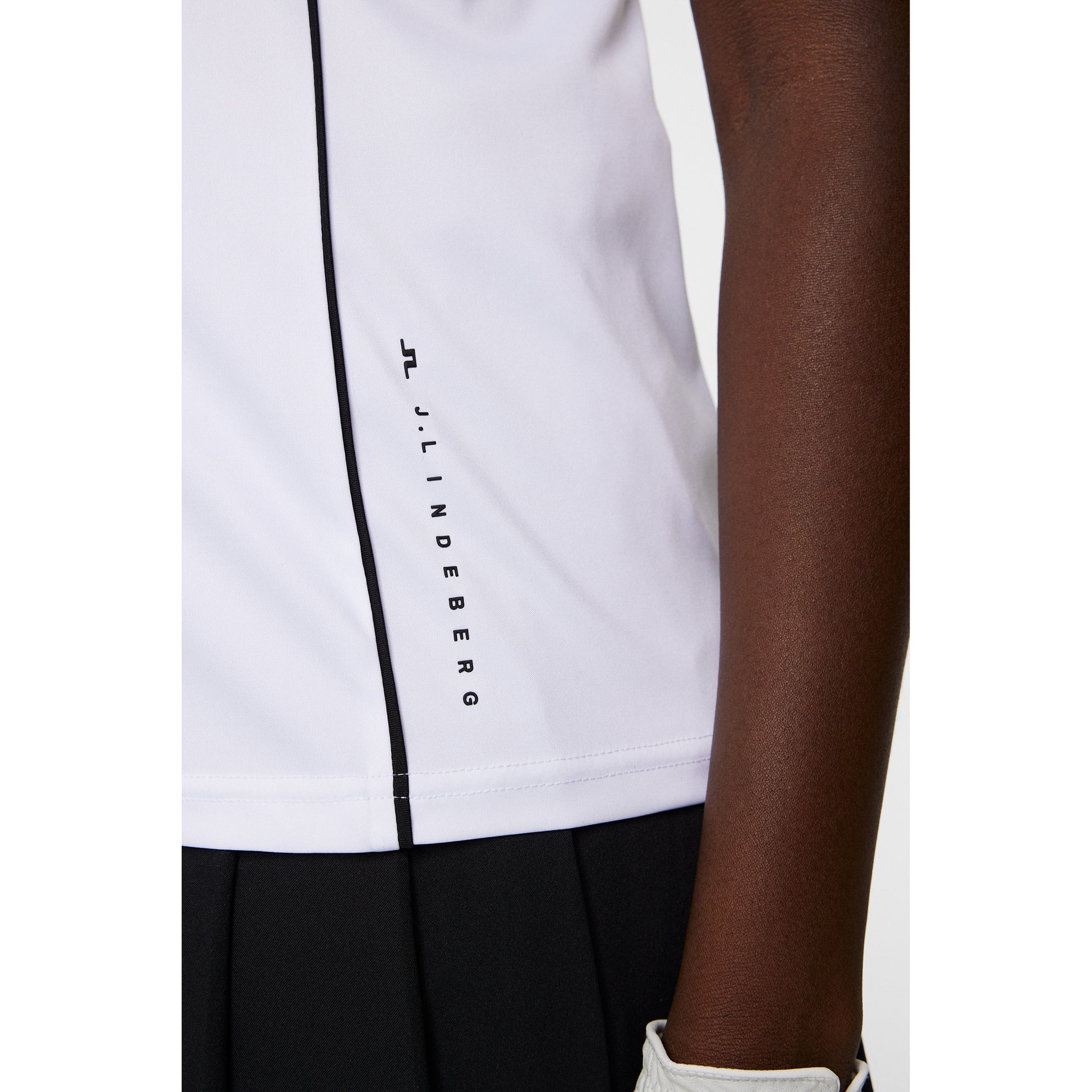 J.Lindeberg Ladies Short Sleeve Polo with Black Piping