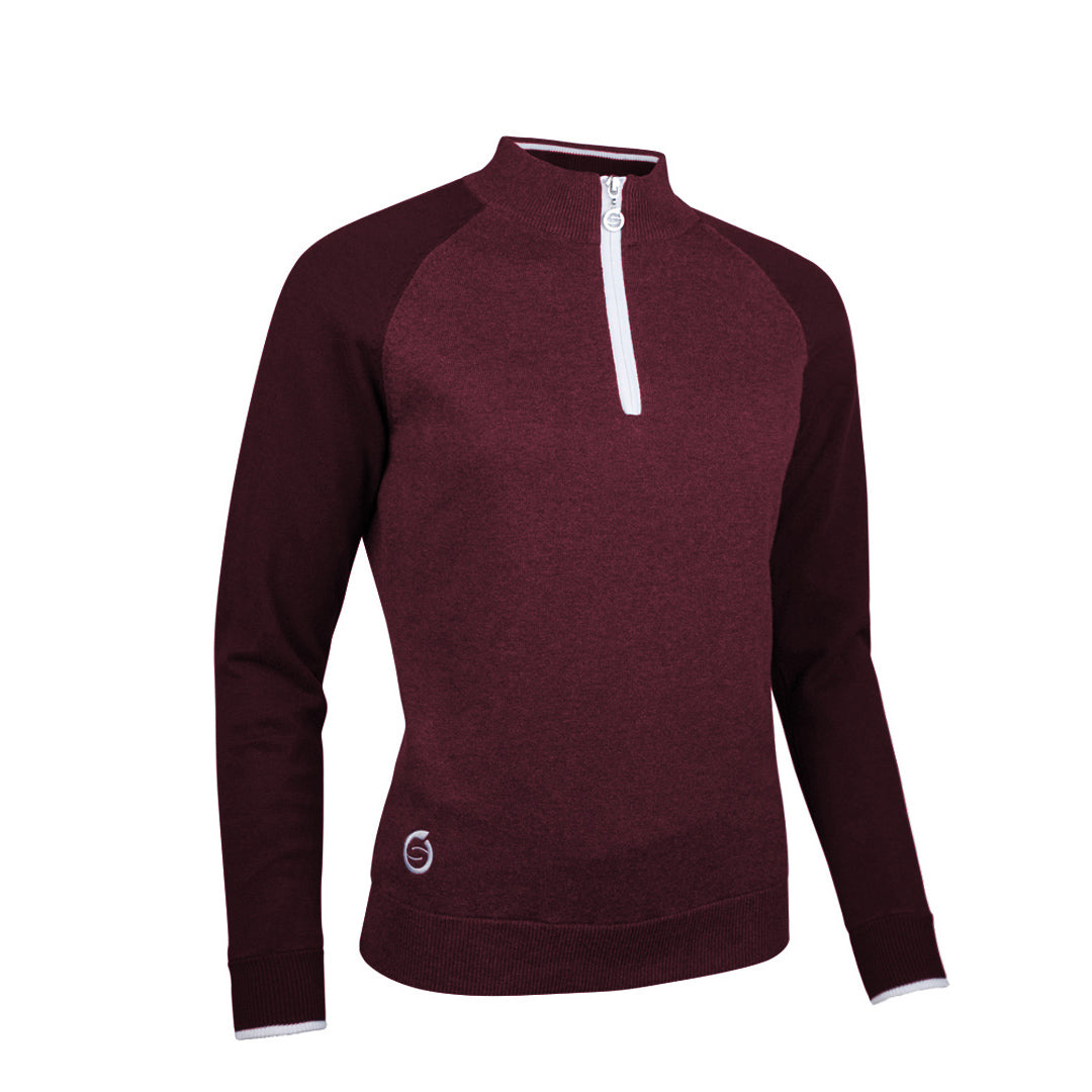 Sunderland Ladies Lined Golf Sweater with Water Repellent Scotchgard in Mulberry