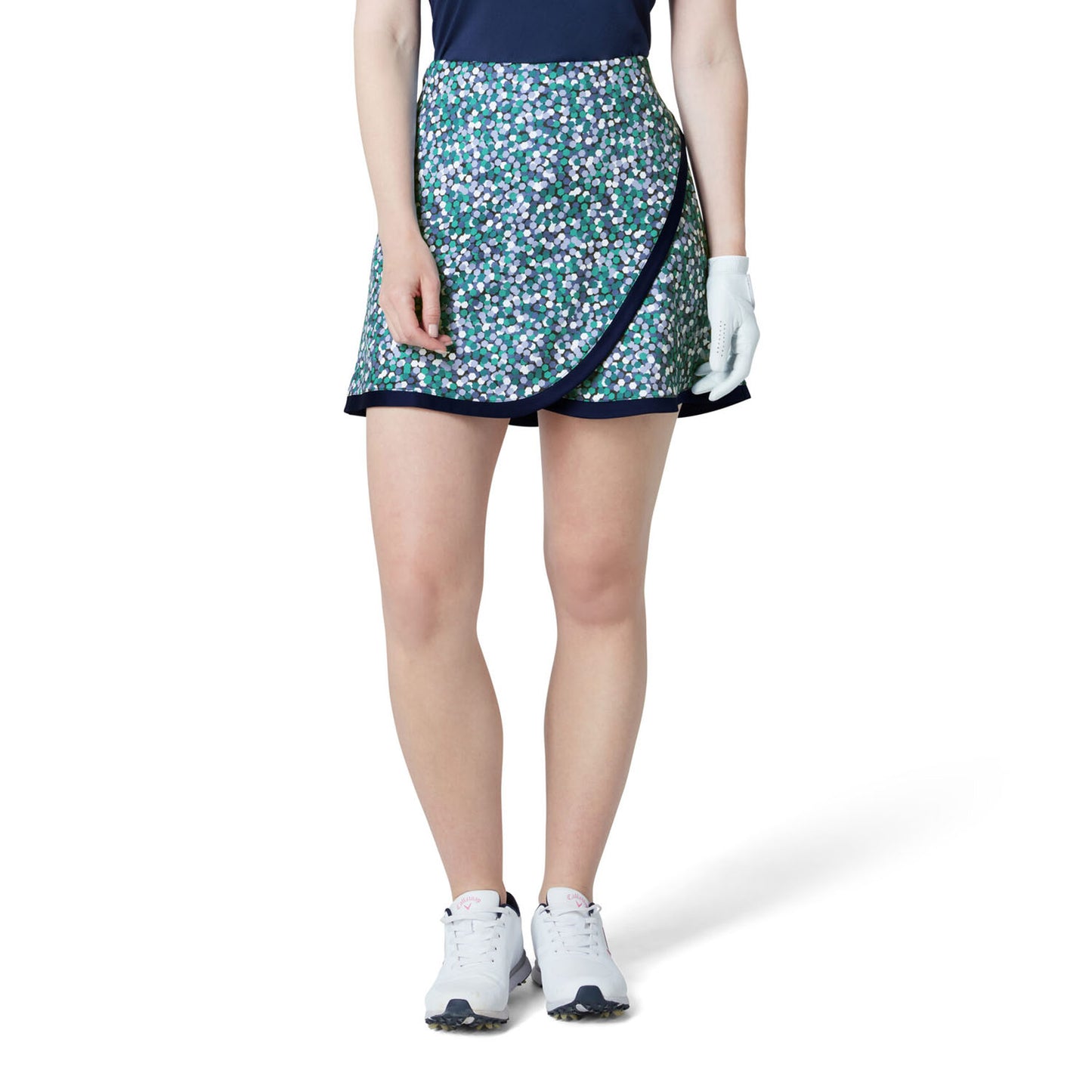 Callaway Ladies Pull-On Faux Wrap Skort with Hexagon Geo Print