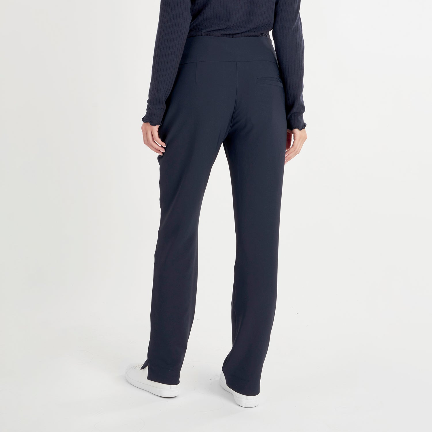 Green Lamb Pull-On Contour Trousers in Navy 