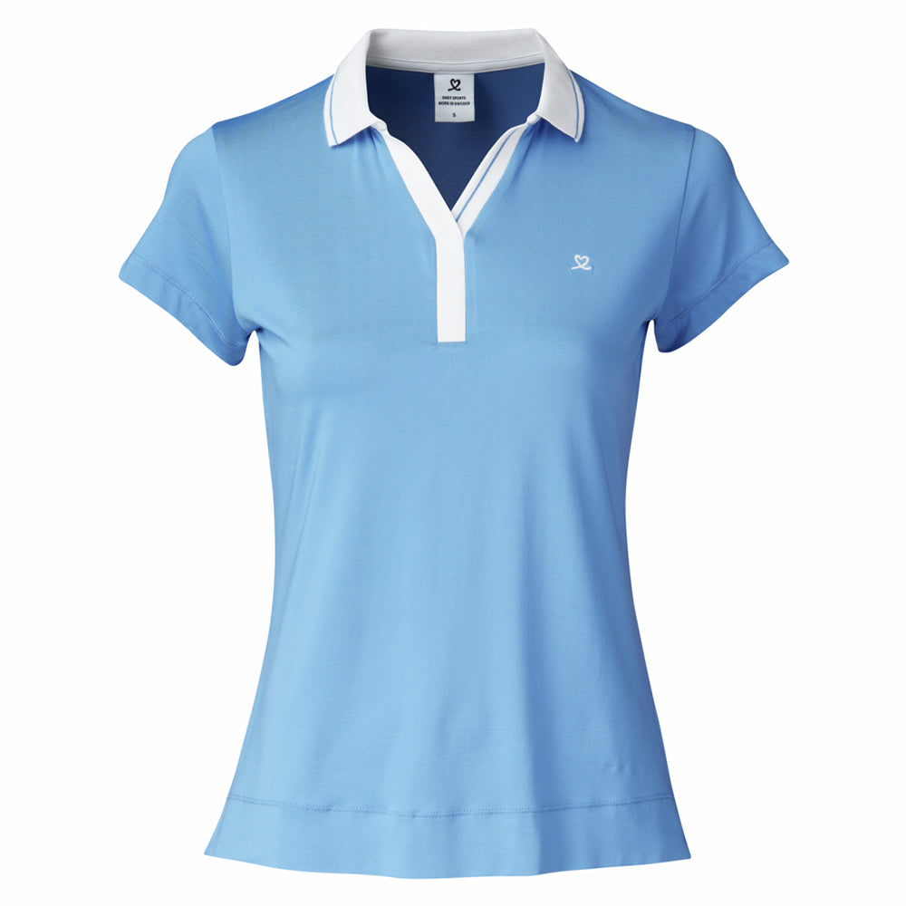 Daily Sports Ladies Relaxed Fit Cap Sleeve Polo in Pacific