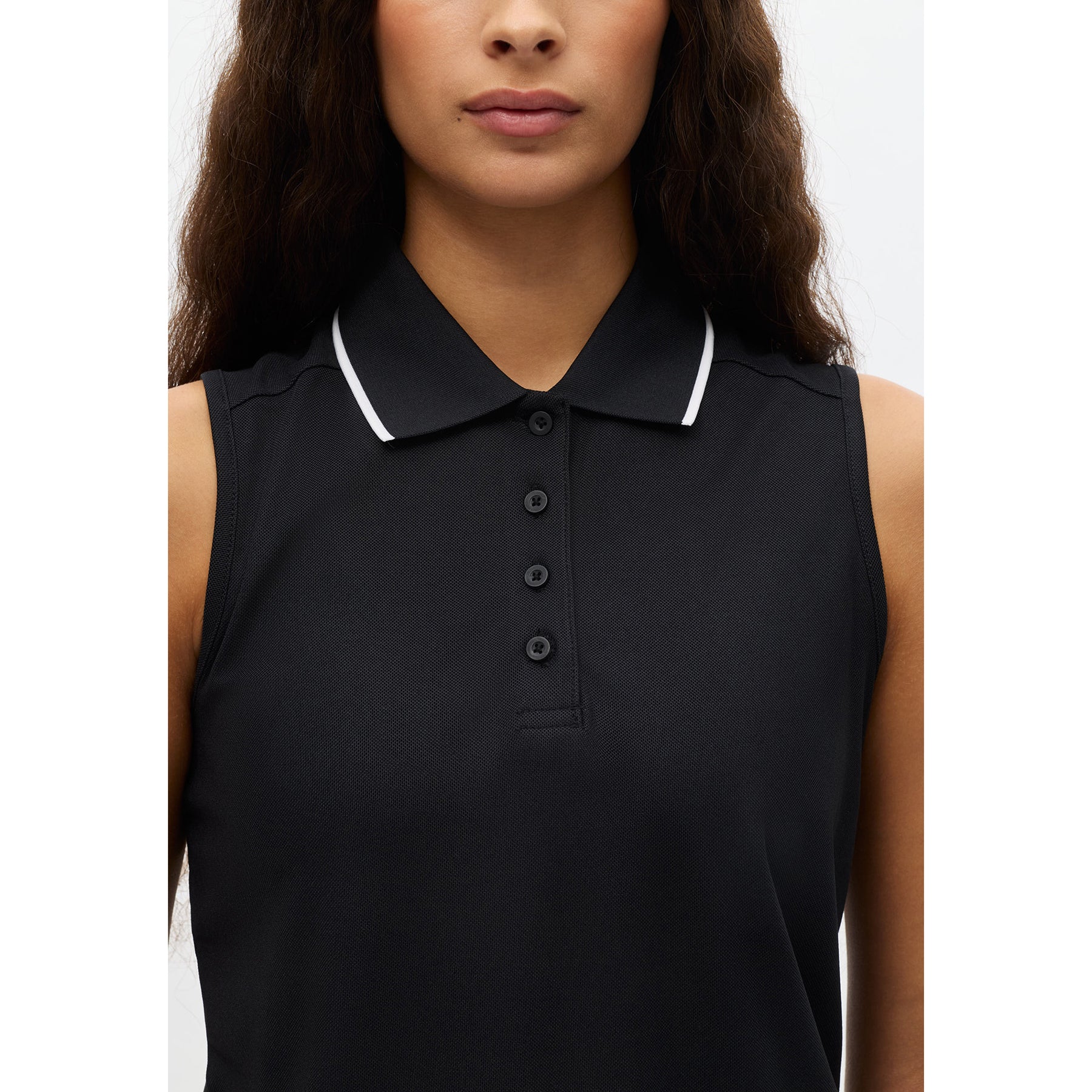 Rohnisch Ladies Sleeveless Polo in Black- Soft, Lightweight Comfort for All-Day Ease