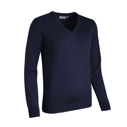 Glenmuir Ladies 100% Extra Fine Merino V-Neck Sweater in Navy