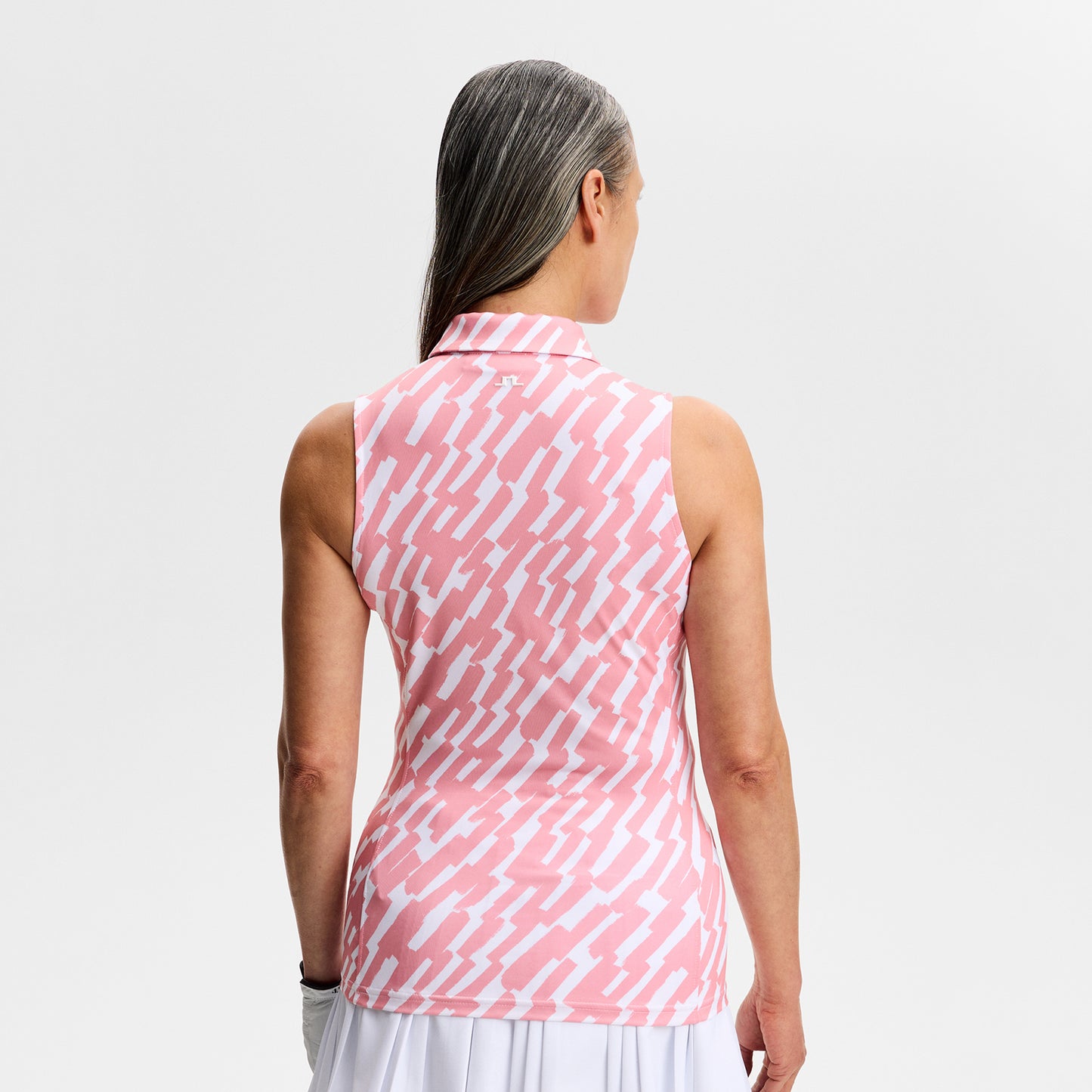 J.Lindeberg Ladies Printed Sleeveless Polo for Lightweight Performance with Standout Style