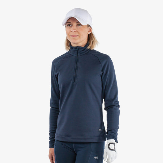 Galvin Green Ladies INSULA Zip-Neck Top in Navy