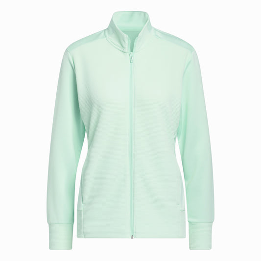 adidas Ladies Lightweight Textured Jersey Golf Jacket in Semi Flash Aqua