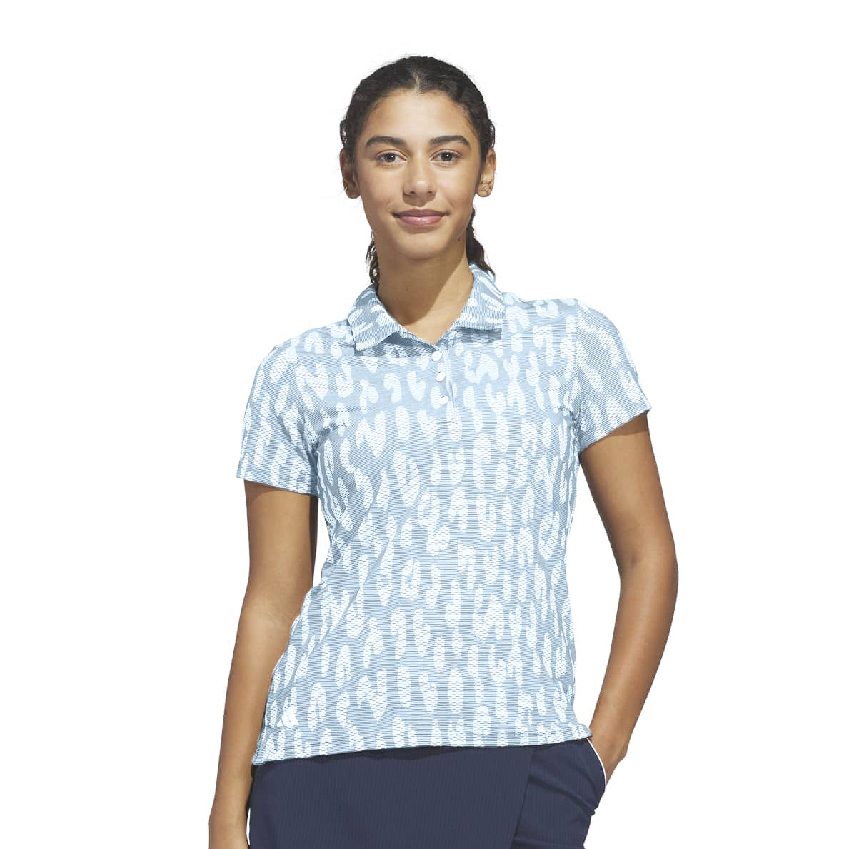 adidas Golf Ladies Short Sleeve Jacquard Polo with Innovative Technology for Performance-Driven Elegance