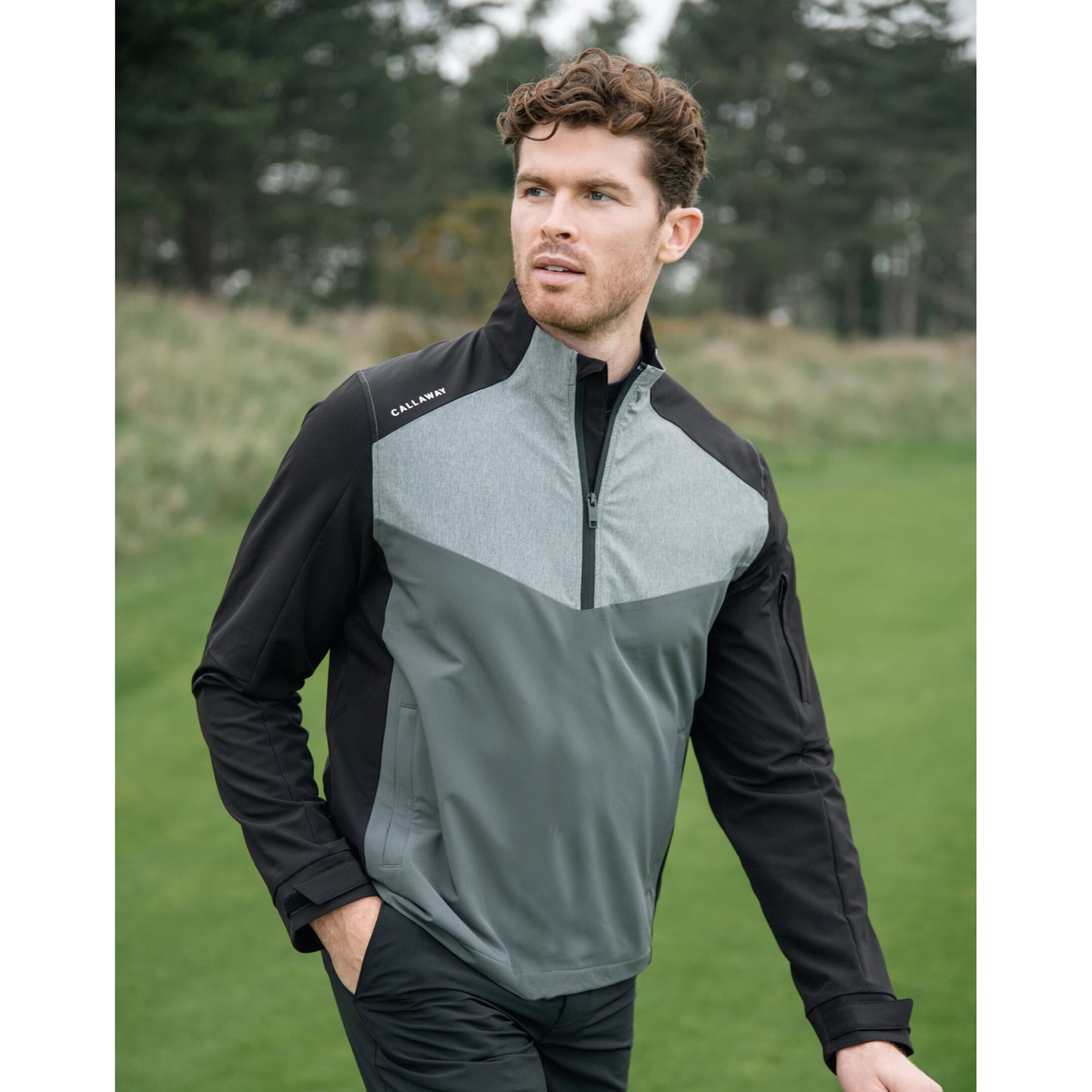 Callaway Mens Colour Block Wind and Water Resistant Golf Jacket