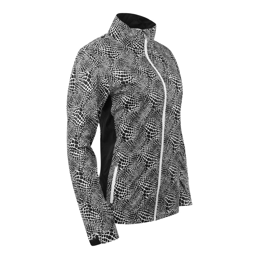 Pure Golf Ladies Lightweight Waterproof Jacket in Mono Snake