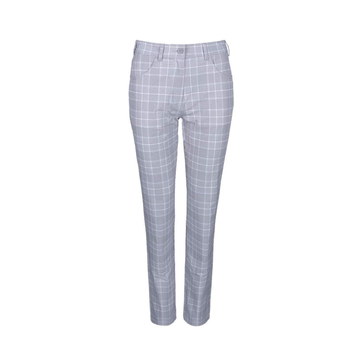 Glenmuir Ladies Performance Trousers in Light Grey/White Check