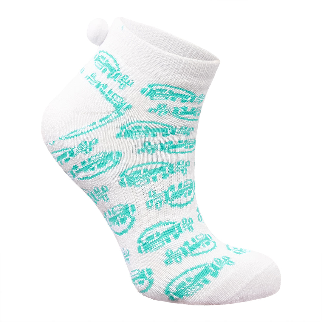 Surprizeshop 3 Pair Pack Of Ladies Pom Pom Golf Socks - Multi Coloured