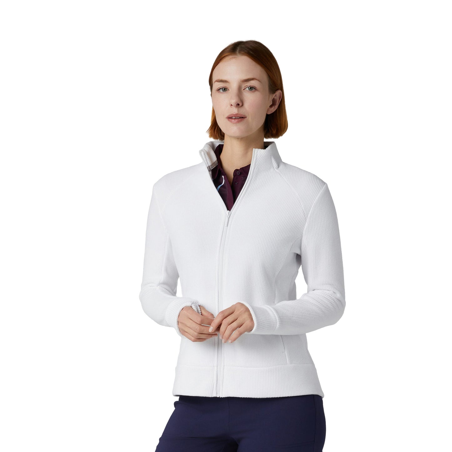 Callaway Ladies Golf Full-Zip Waffle Knit Fleece Jacket