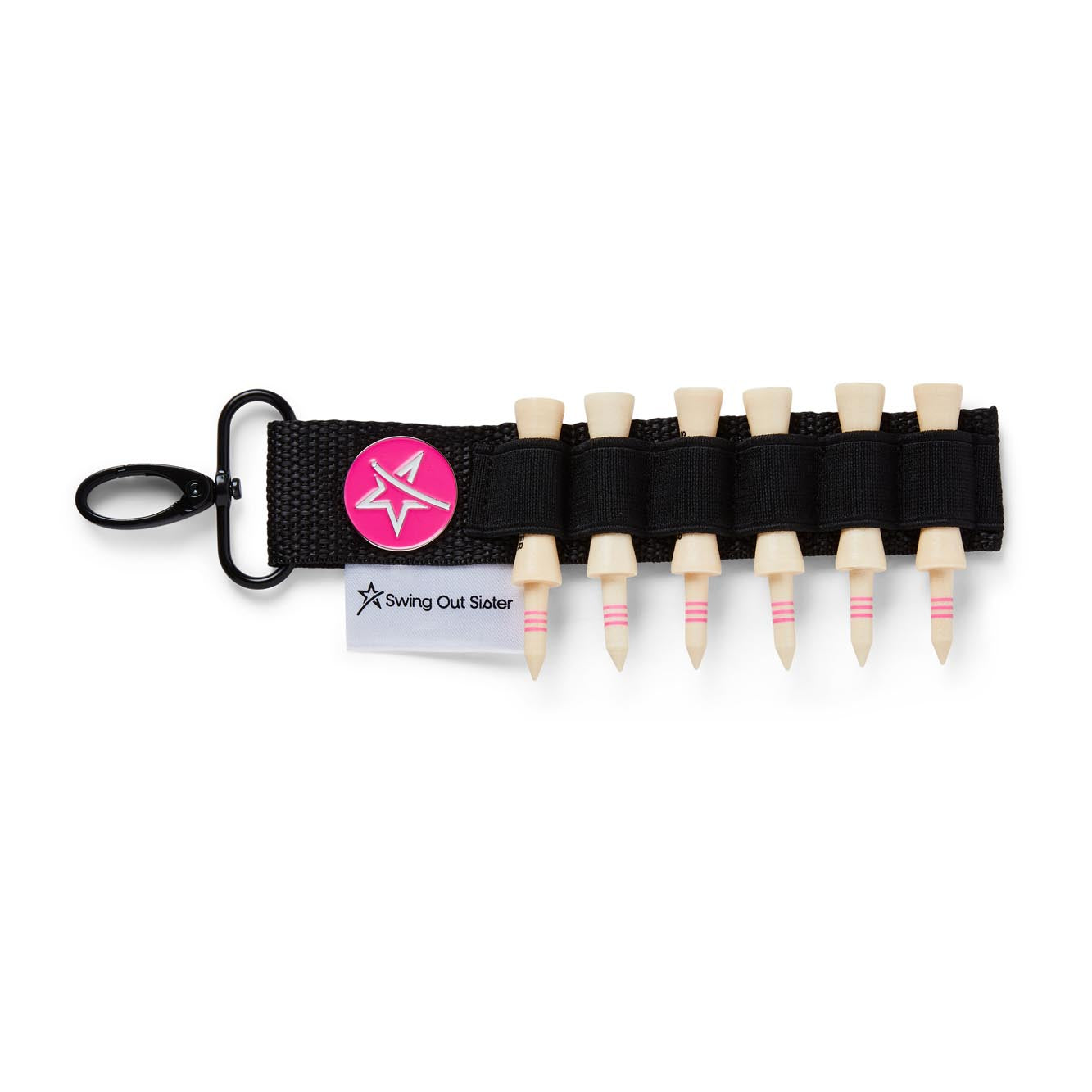 Swing Out Sister Ladies Handy Tee Caddy with 6 Tees and Ball Marker in Black
