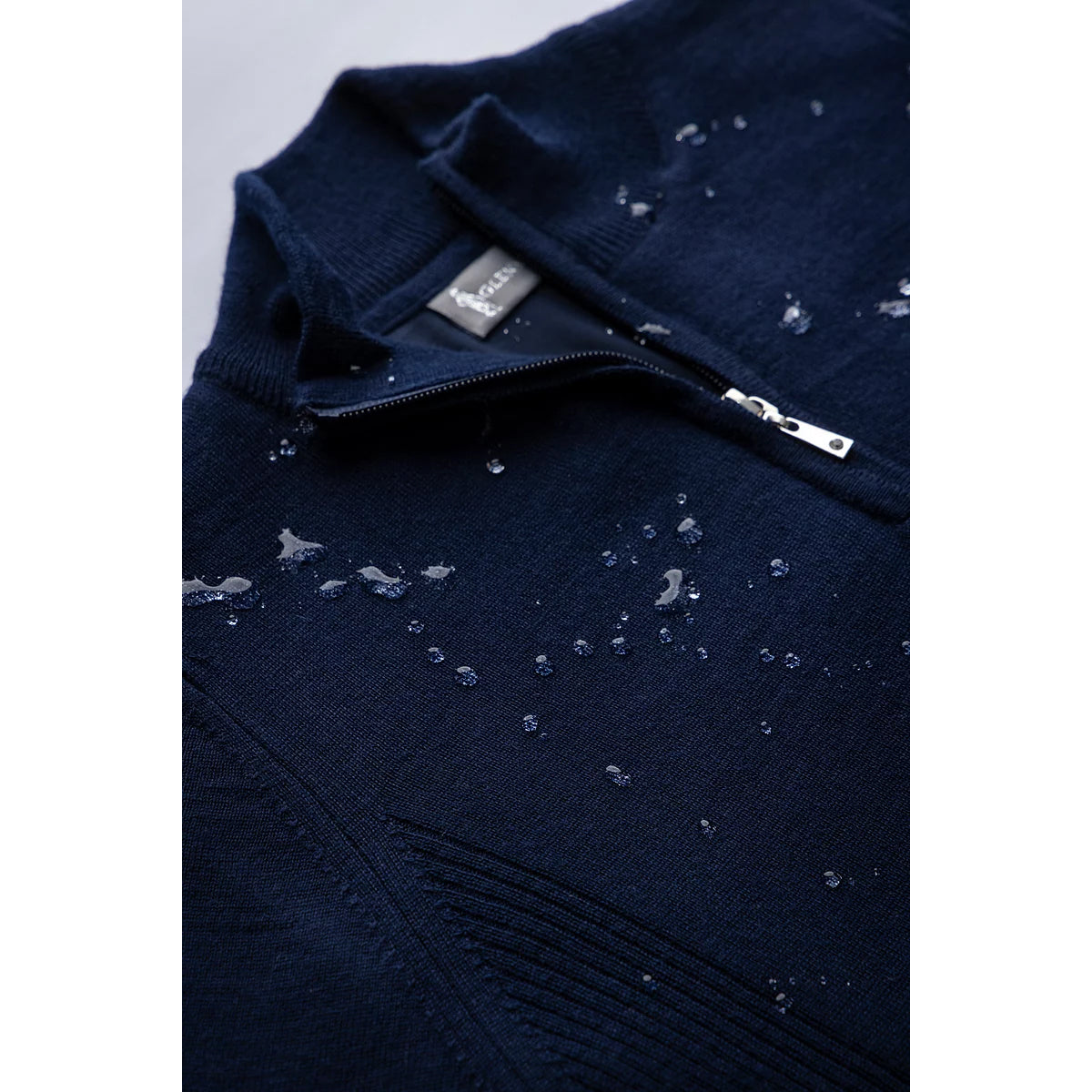 Glenmuir Ladies Merino Blend Lined Sweater with Water Repellent Finish in Navy