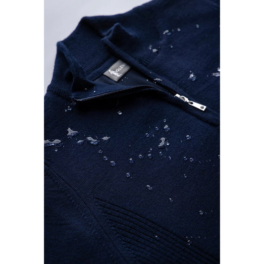 Glenmuir Ladies Merino Blend Lined Sweater with Water Repellent Finish in Navy