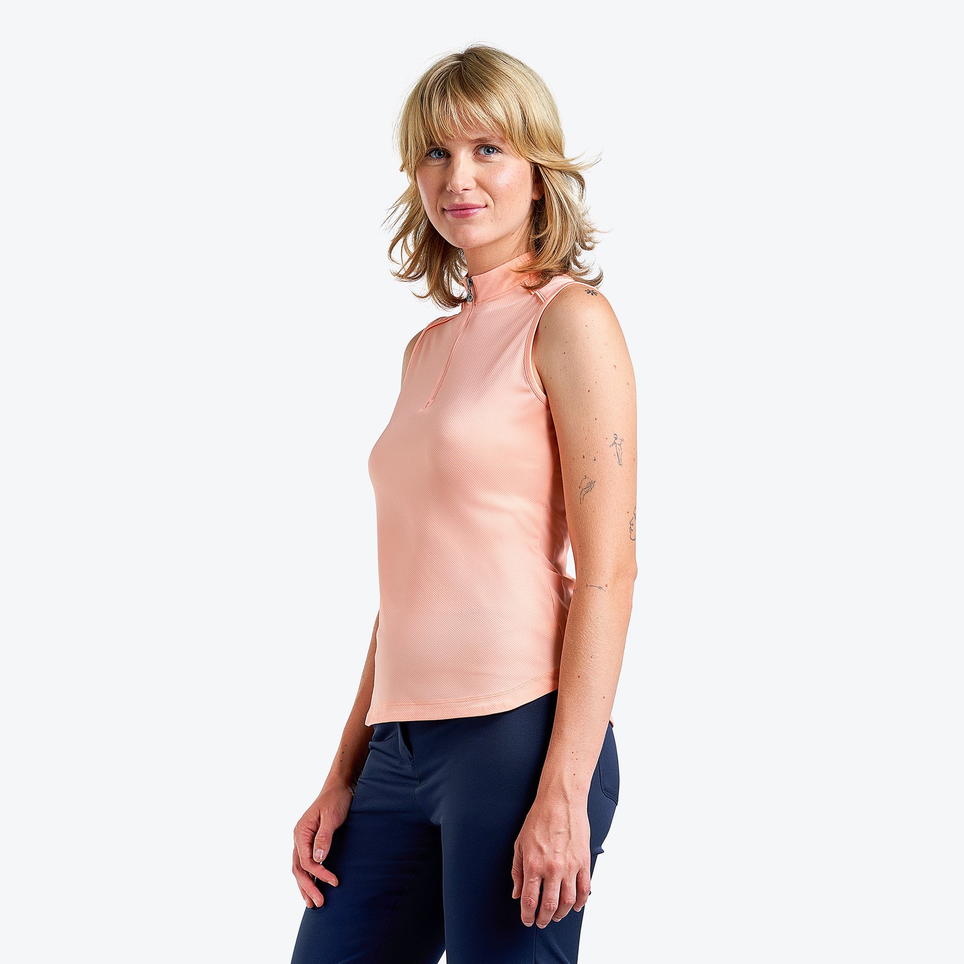 Nivo Ladies Sleeveless Polo with UPF50 in Coral Reef