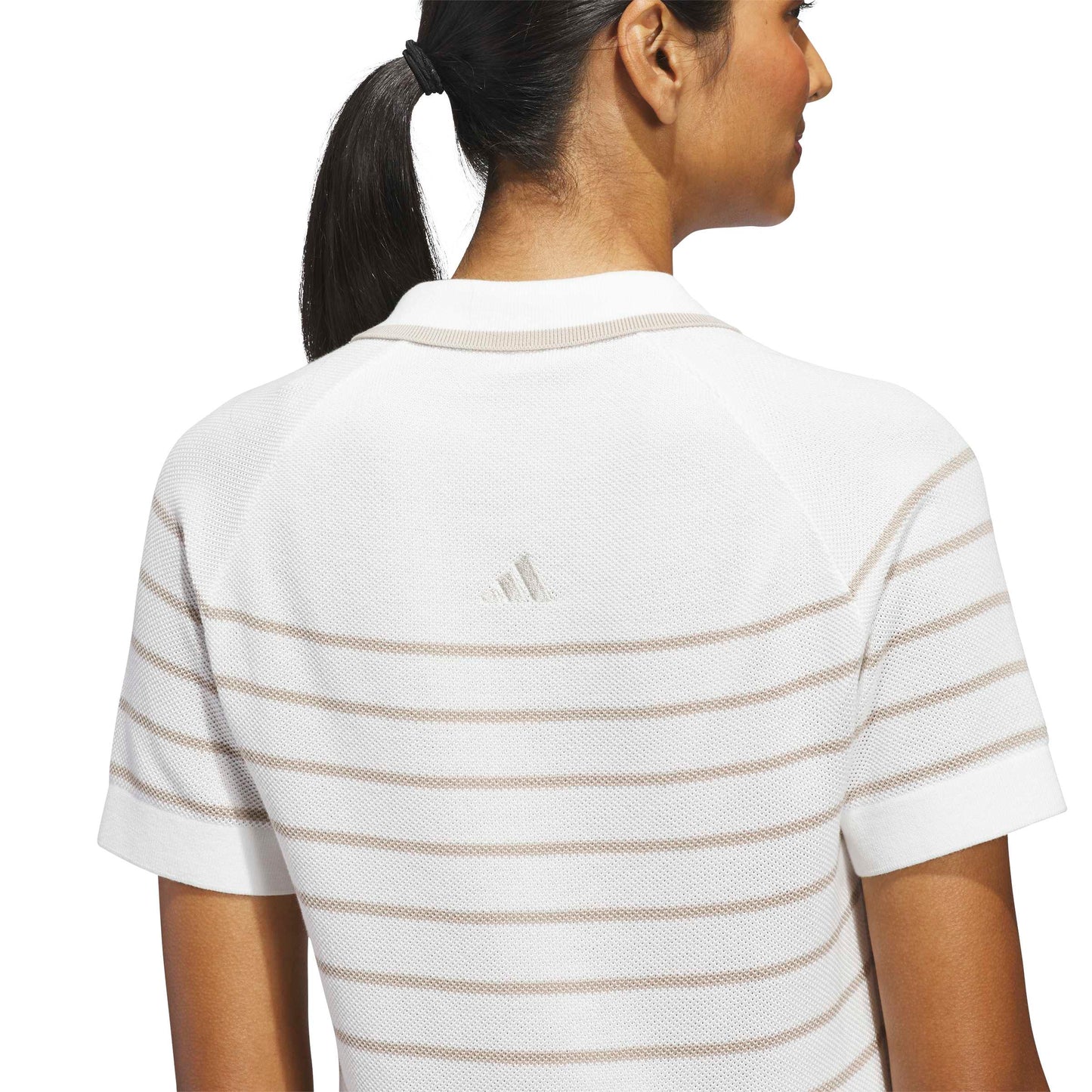 adidas Golf Ladies Striking Mesh Style Knitted Polo with On-trend Contrast Stripes